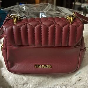 Steve Madden BFelix Burgundy Red Mini Quilted Handbag Crossbody Shoulder Bag NWT